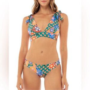 New Agua Bendita Bikini Set Laurie Top Audrey Bottom size Large